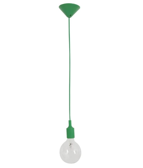 PEN: Industrial Minimalist Silicone Pendant Light Suspension - Green (1m Cable)