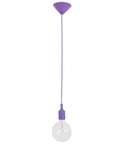 PEN: Industrial Minimalist Silicone Pendant Light Suspension - Purple (2m Cable)