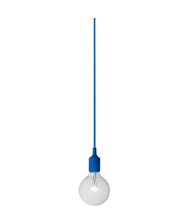 PEN: Industrial Minimalist Silicone Pendant Light Suspension - Blue (1m Cable)