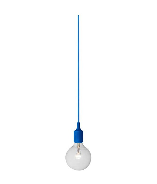 PEN: Industrial Minimalist Silicone Pendant Light Suspension - Blue (1m Cable)