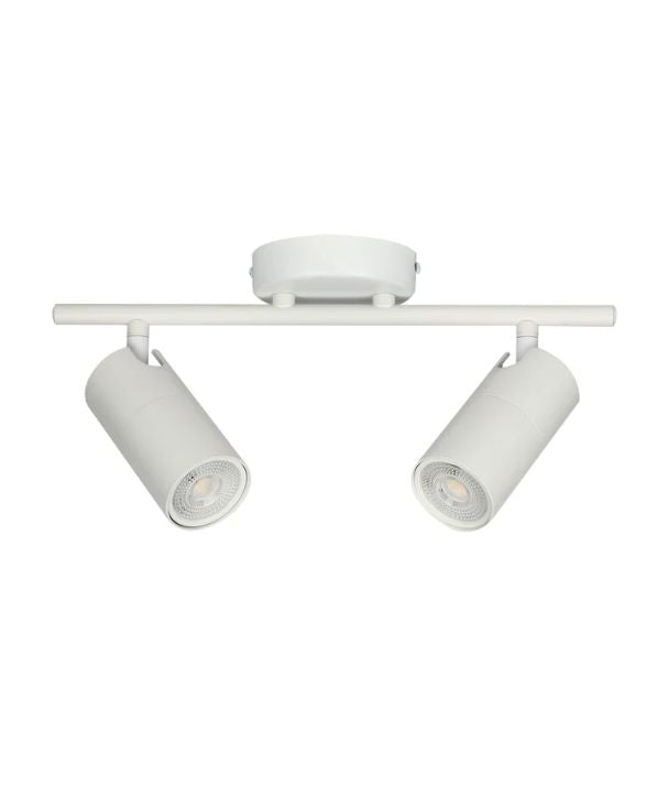 LENGAN: Interior Double Heads Adjustable Round Base Spot Light - White