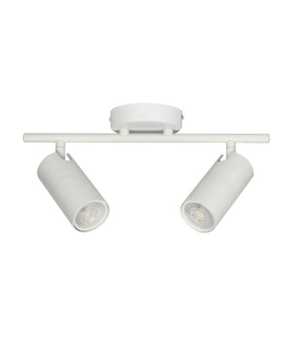 LENGAN: Interior Double Heads Adjustable Round Base Spot Light - White