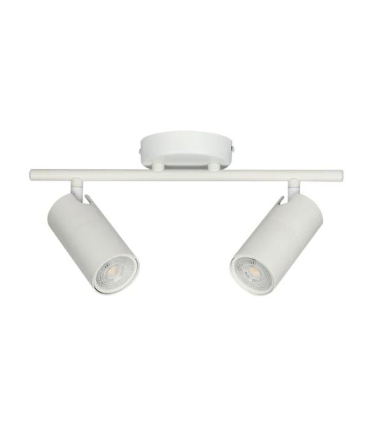 LENGAN: Interior Double Heads Adjustable Round Base Spot Light - White