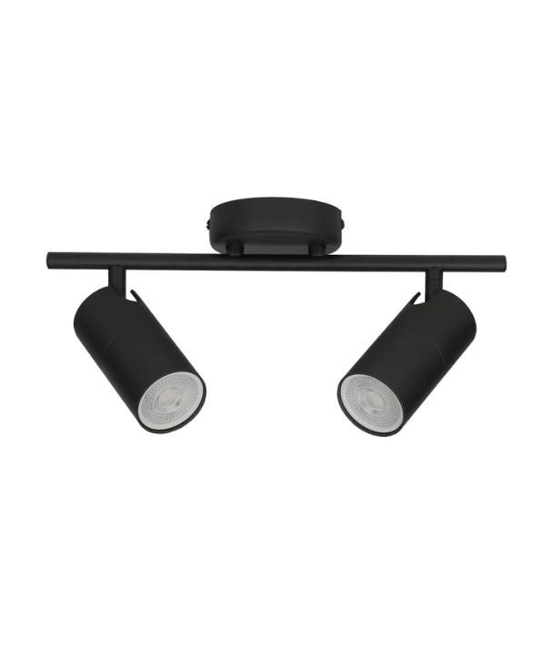 LENGAN: Interior Double Heads Adjustable Round Base Spot Light - Black