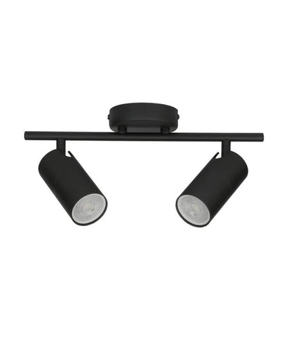 LENGAN: Interior Double Heads Adjustable Round Base Spot Light - Black
