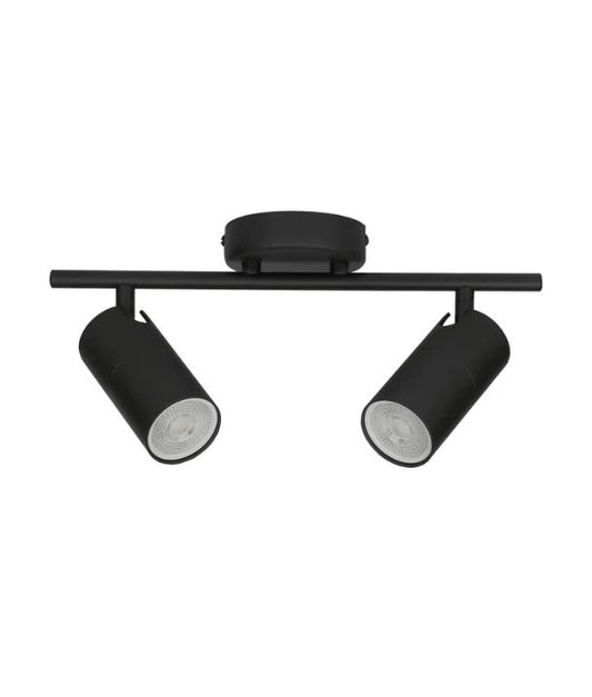 LENGAN: Interior Double Heads Adjustable Round Base Spot Light - Black