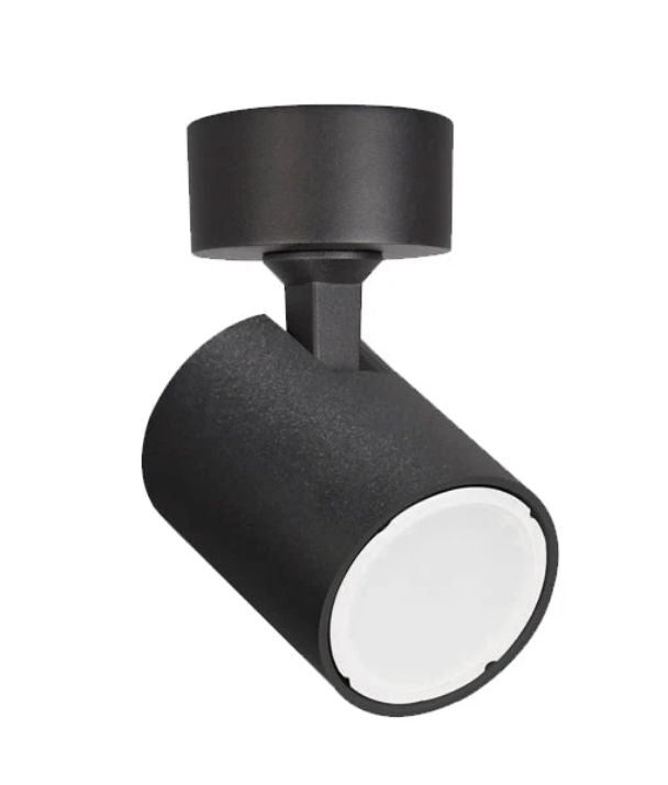 SPOT: Interior GU10 1 Light Adjustable Round Base Surface Mounted Spot Light - Black
