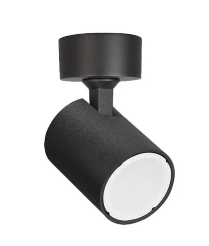 SPOT: Interior GU10 1 Light Adjustable Round Base Surface Mounted Spot Light - Black