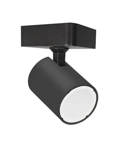 SPOT: Interior GU10 1 Light Adjustable Square Base Surface Mounted Spot Light - Black