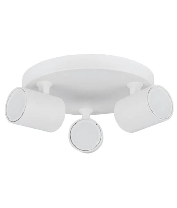 SPOT: Interior GU10 3XLights Adjustable Round Base Surface Mounted Spot Light- Matte White