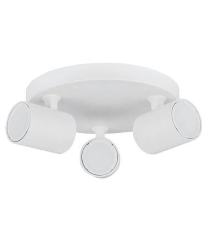 SPOT: Interior GU10 3XLights Adjustable Round Base Surface Mounted Spot Light- Matte White