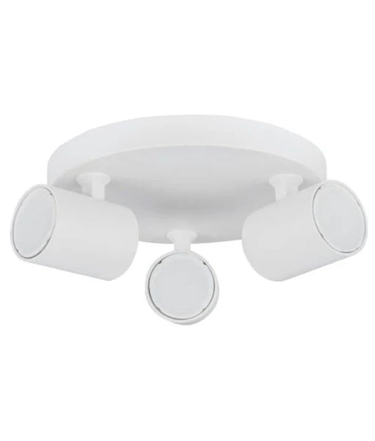 SPOT: Interior GU10 3XLights Adjustable Round Base Surface Mounted Spot Light- Matte White