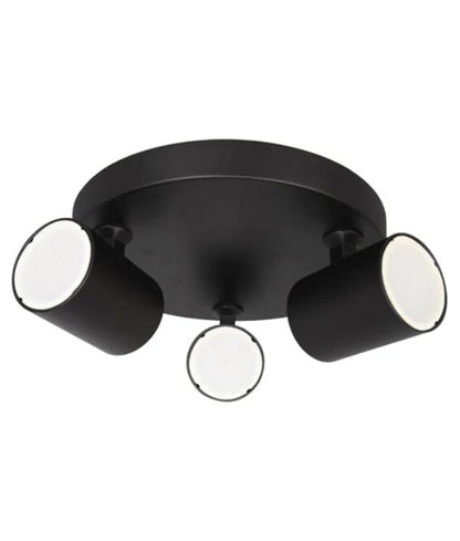 SPOT: Interior GU10 3XLights Adjustable Round Base Surface Mounted Spot Light- Matte Black
