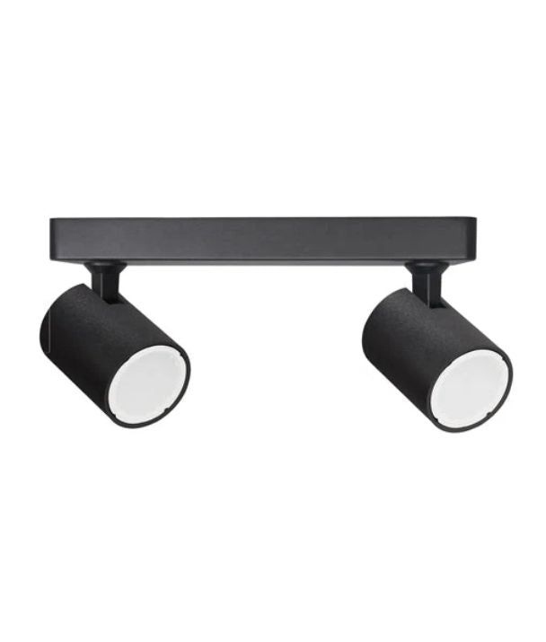 SPOT: Interior GU10 2XLights Adjustable Bar Base Surface Mounted Spot Light - Matte Black