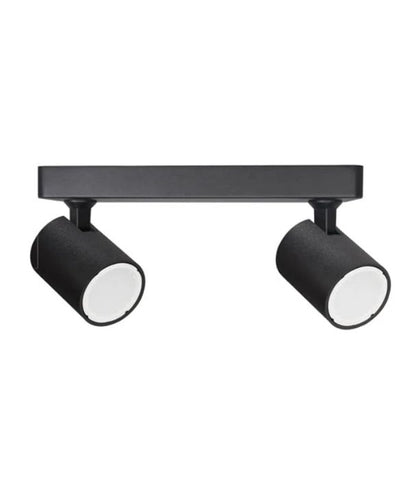 SPOT: Interior GU10 2XLights Adjustable Bar Base Surface Mounted Spot Light - Matte Black
