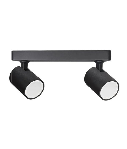SPOT: Interior GU10 2XLights Adjustable Bar Base Surface Mounted Spot Light - Matte Black