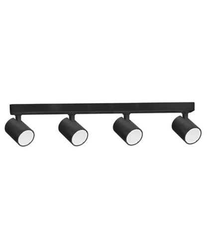 SPOT: Interior GU10 4XLights Adjustable Bar Base Surface Mounted Spot Light - Matte Black