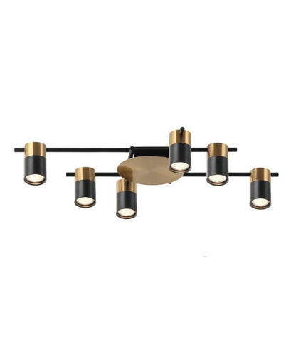 TACHE: Interior Spot Ceiling Lights (Black/Antique Brass) IP20 - 6 Lights