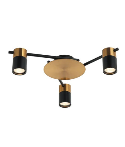 TACHE: Interior Spot Ceiling Lights (Black/Antique Brass) IP20 - 3 Lights
