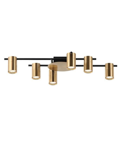 TACHE: Interior Spot Ceiling Lights (with Adjustable Antique Brass Heads) IP20 - 6 Lights