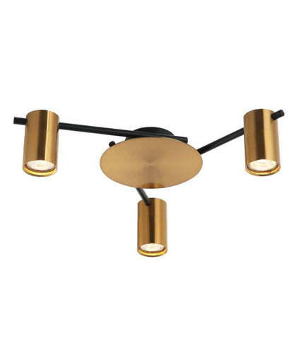 TACHE: Interior Spot Ceiling Lights (with Adjustable Antique Brass Heads) IP20 - 3 Lights