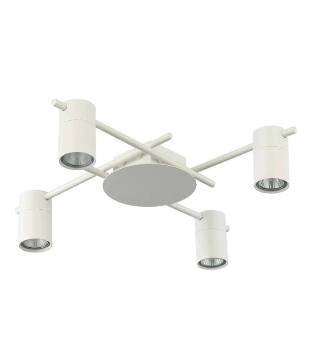 TACHE: Interior Spot Ceiling Lights (with Adjustable White Heads) IP20 - 4 Lights