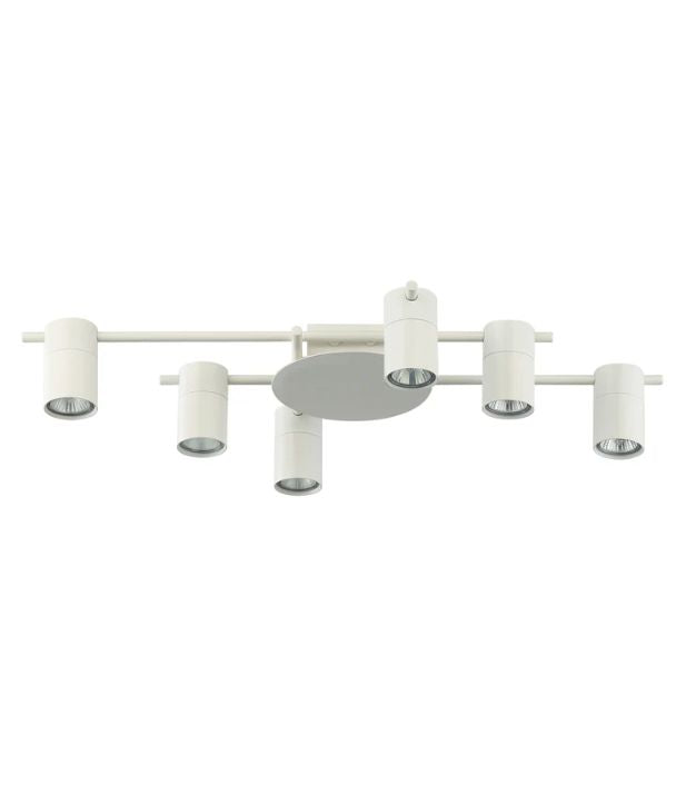 TACHE: Interior Spot Ceiling Lights (with Adjustable White Heads) IP20 - 6 Lights