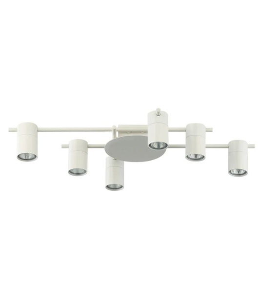 TACHE: Interior Spot Ceiling Lights (with Adjustable White Heads) IP20 - 6 Lights