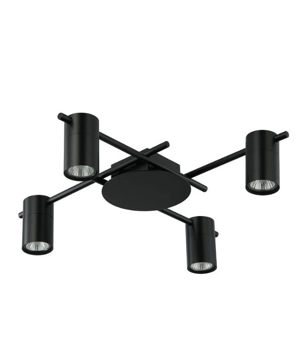 TACHE: Interior Spot Ceiling Lights (with Adjustable Black Heads) IP20 - 4 Lights