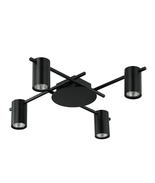 TACHE: Interior Spot Ceiling Lights (with Adjustable Black Heads) IP20 - 4 Lights