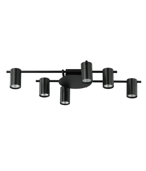 TACHE: Interior Spot Ceiling Lights (with Adjustable Black Heads) IP20 - 6 Lights