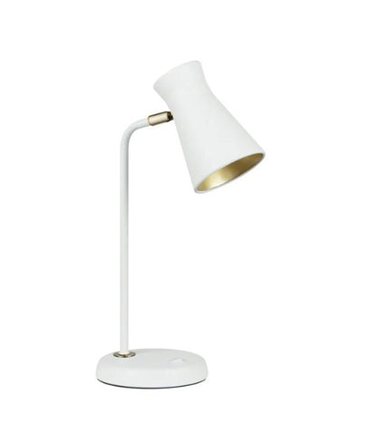 MECTO: Cone Iron Adjustable Shade Antique Brass Highlight Table Lamp - Sand White
