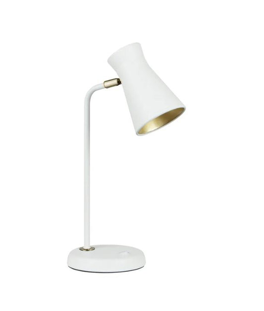 MECTO: Cone Iron Adjustable Shade Antique Brass Highlight Table Lamp - Sand White