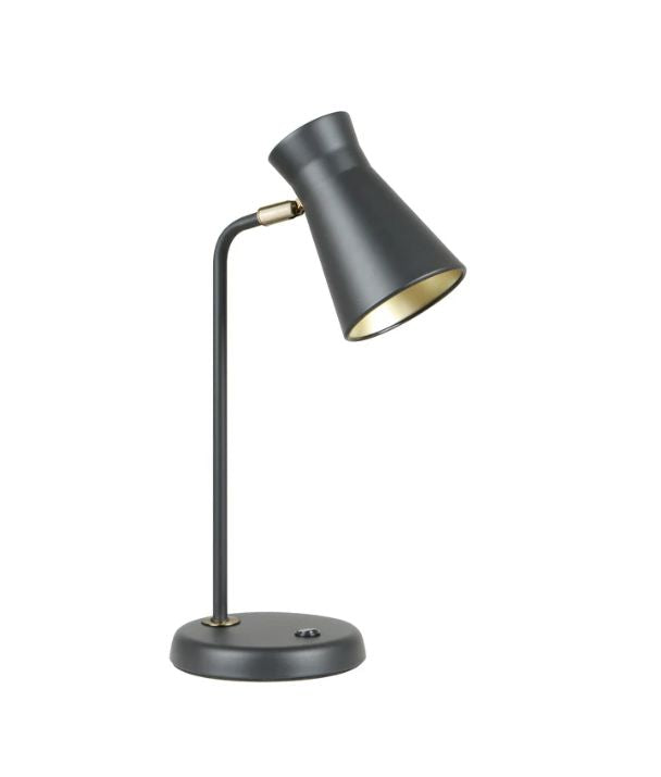 MECTO: Cone Iron Adjustable Shade Antique Brass Highlight Table Lamp - Sand Black