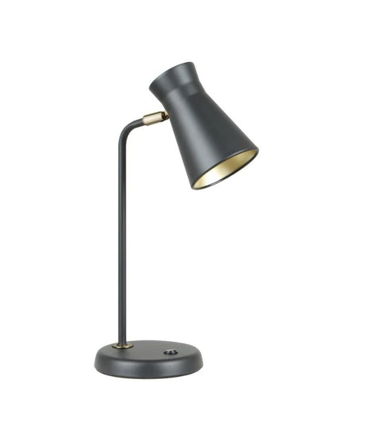 MECTO: Cone Iron Adjustable Shade Antique Brass Highlight Table Lamp - Sand Black