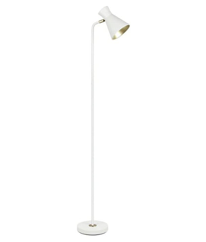 MECTO: Cone Iron Adjustable Shade Antique Brass Highlight Floor Lamp - Sand White