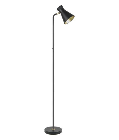 MECTO: Cone Iron Adjustable Shade Antique Brass Highlight Floor Lamp - Sand Black