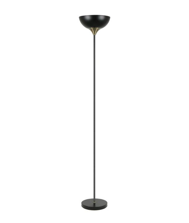 PROGETTO: Iron Matte Black / White Up Light Floor Lamp - Matte Black