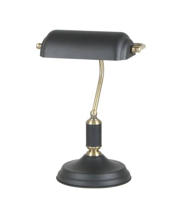 BANCA: Interior Banker Lamps with Cylindrical Shade - Matte Black