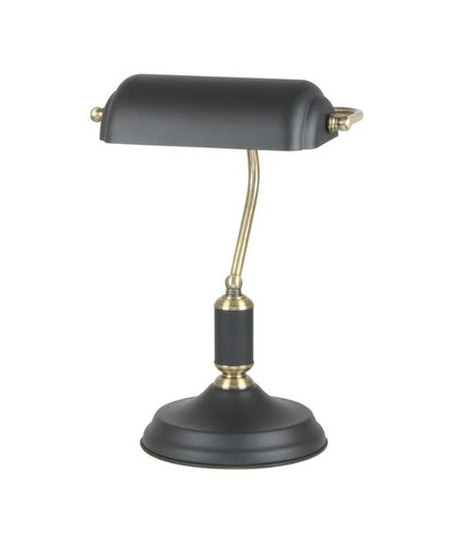 BANCA: Interior Banker Lamps with Cylindrical Shade - Matte Black