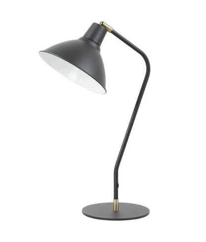 COLLO: Cone Shade with Antique Brass Highlight Table Lamp - Matte Black