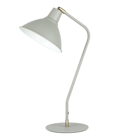 COLLO: Cone Shade with Antique Brass Highlight Table Lamp - Sand Grey