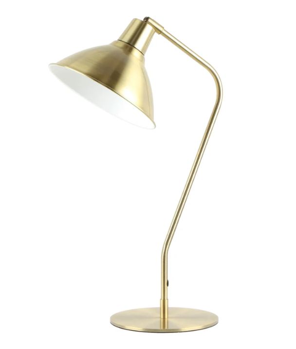 COLLO: Cone Shade with Antique Brass Highlight Table Lamp - Antique Brass