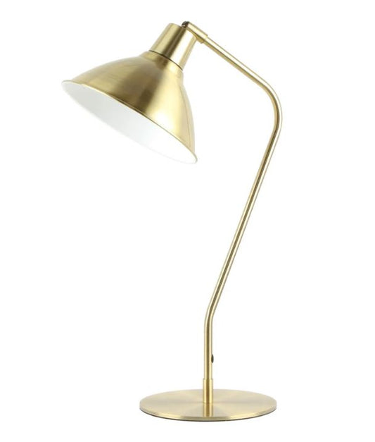 COLLO: Cone Shade with Antique Brass Highlight Table Lamp - Antique Brass