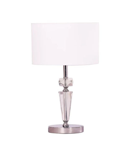 CRISTALLO: Interior Drum Shade Chrome Rod with Crystal Highlight Table Lamp