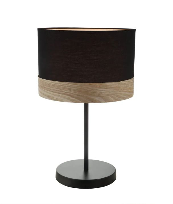 TAMBURA: Scandinavian Medium Round Shape Table Lamp - Black