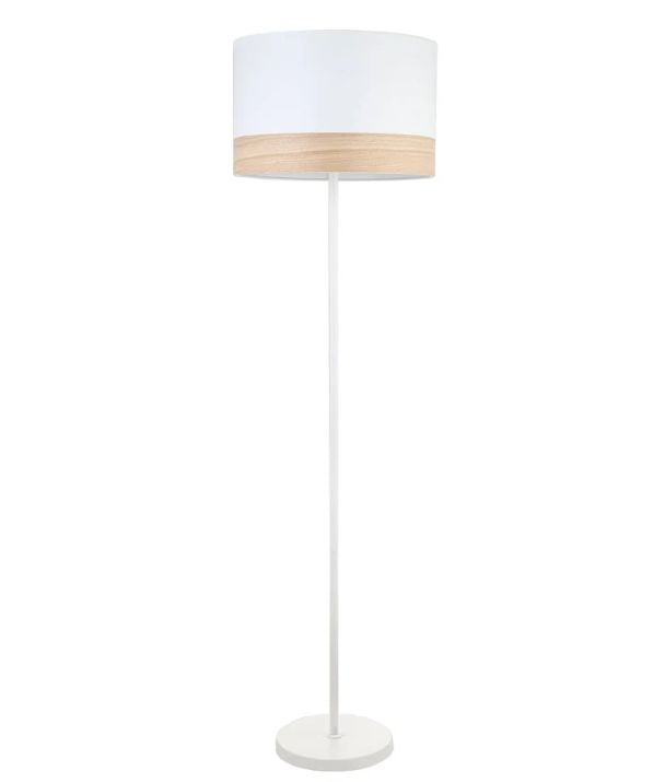 TAMBURA: Scandinavian Large Round Drum Shape Floor Lamp - White