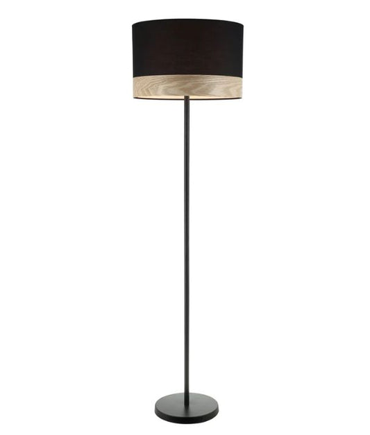 TAMBURA: Scandinavian Large Round Drum Shape Floor Lamp - Black