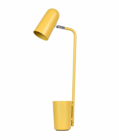 PASTEL: Scandinavian Table Lamps With Pen Container - Matte Yellow
