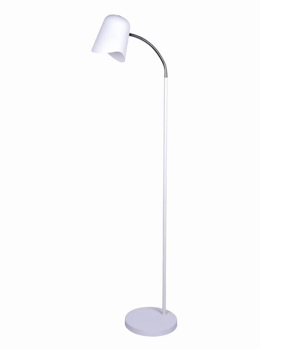 PASTEL: Scandinavian Iron Slim Floor Lamps - Matte White